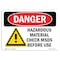 Signmission OSHA Sign, 7" Height, 10" Width, Rigid Plastic, Hazardous Material Check MSDS Before Use, Landscape OS-DS-P-710-L-1659 - alternate 1